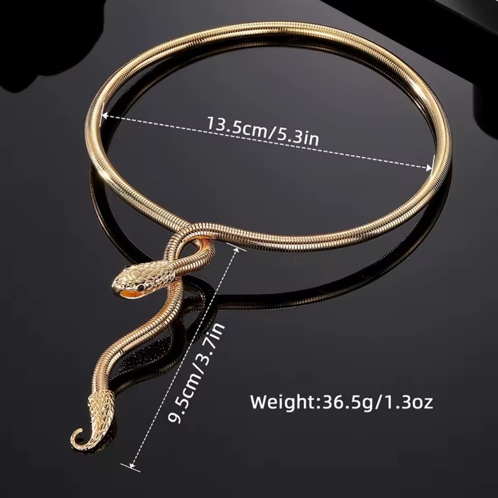 Serpenti Gold Snake Bangle Necklace - Picture 3 of 3